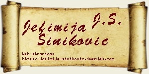 Jefimija Šiniković vizit kartica